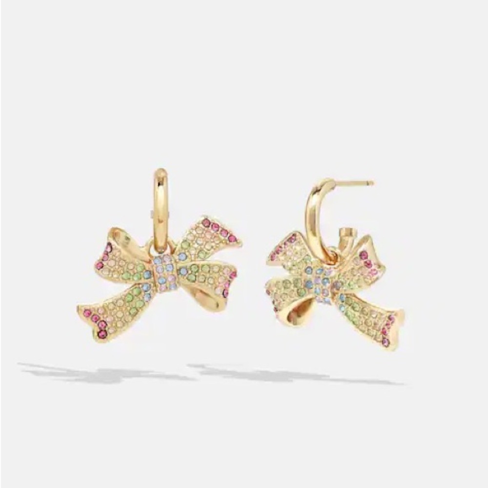 Coach Bow Pave Earrings